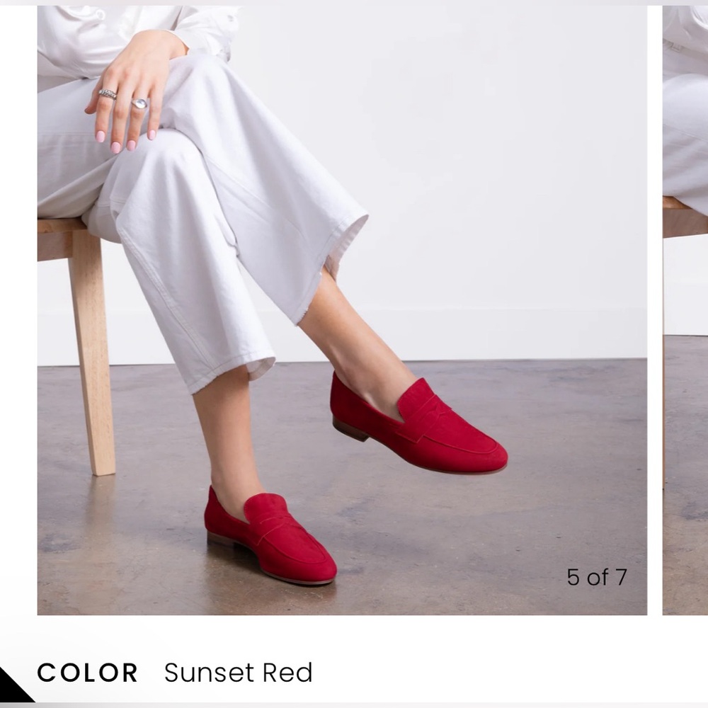 EUC M.Gemi The Sacca Donna Loafer Sunset Red Size US7/IT37 MSRP $298